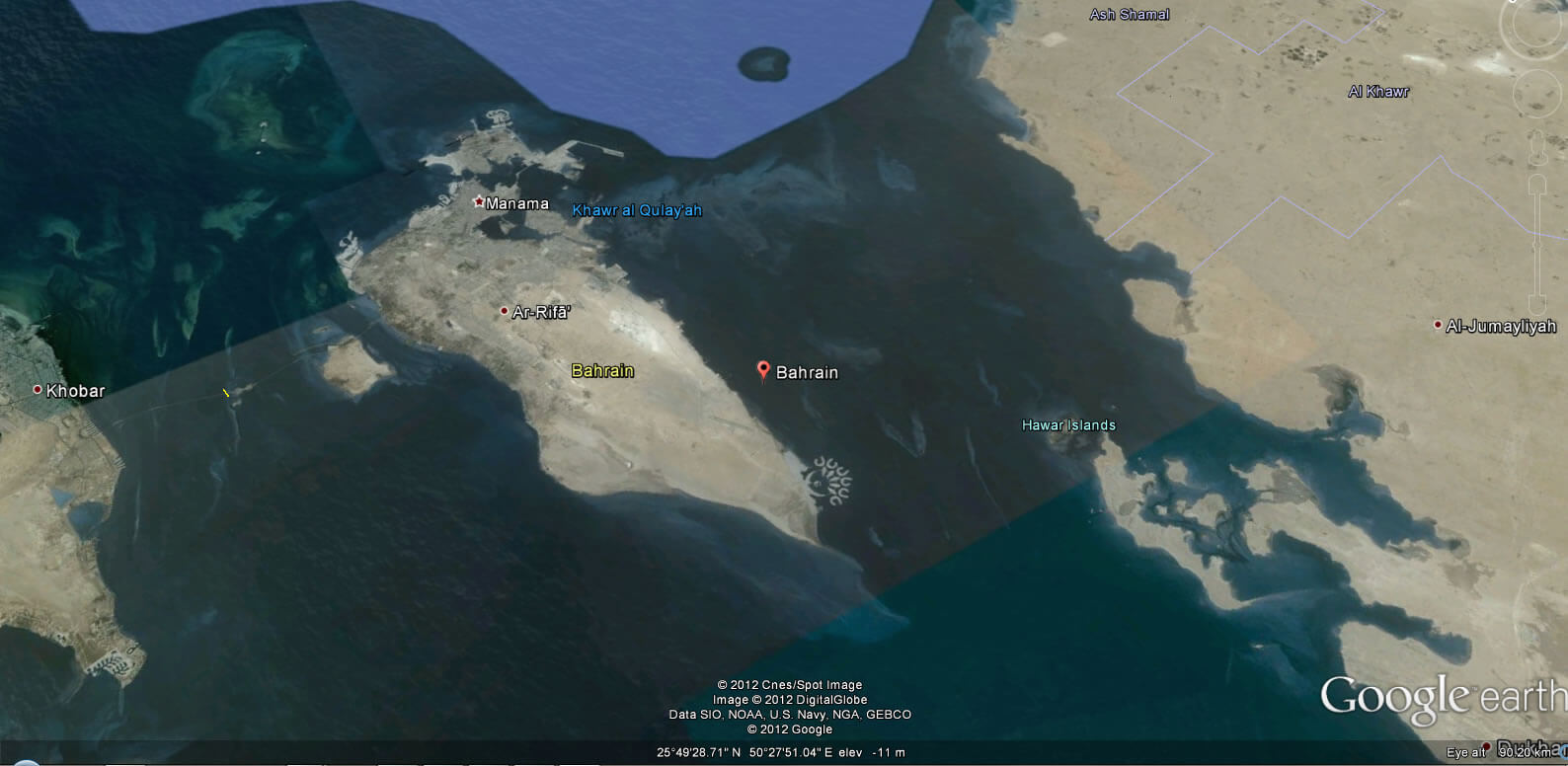 bahreyn yeryuzu haritasi